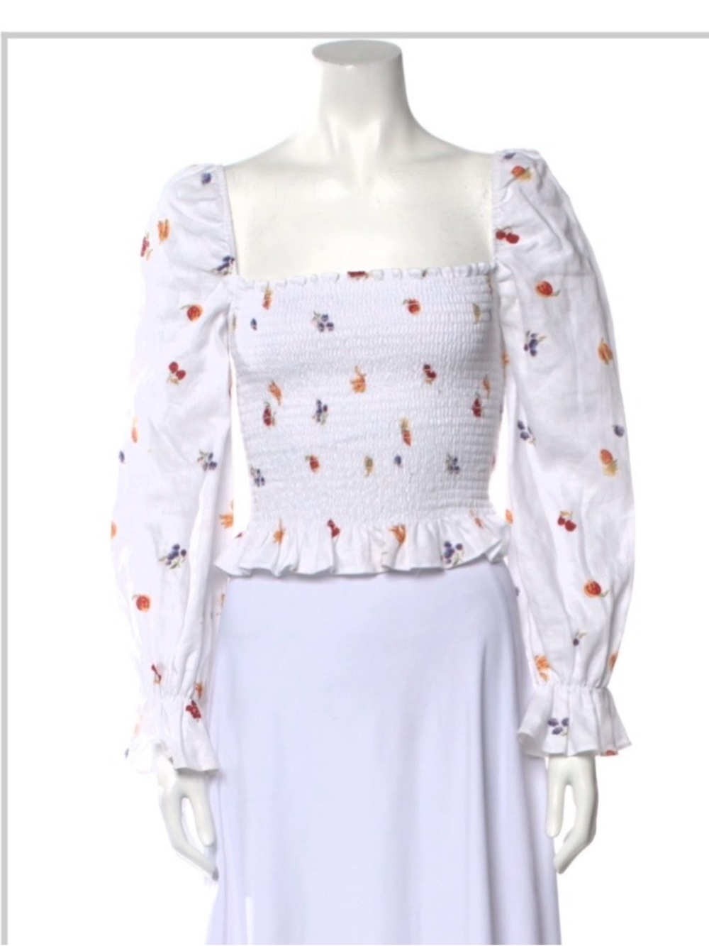 Reformation Floral Print Square Neckline Crop Top